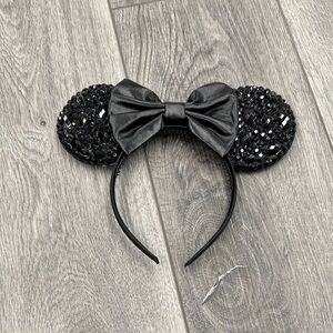 NEW Black Sequin Mouse Ears Headband